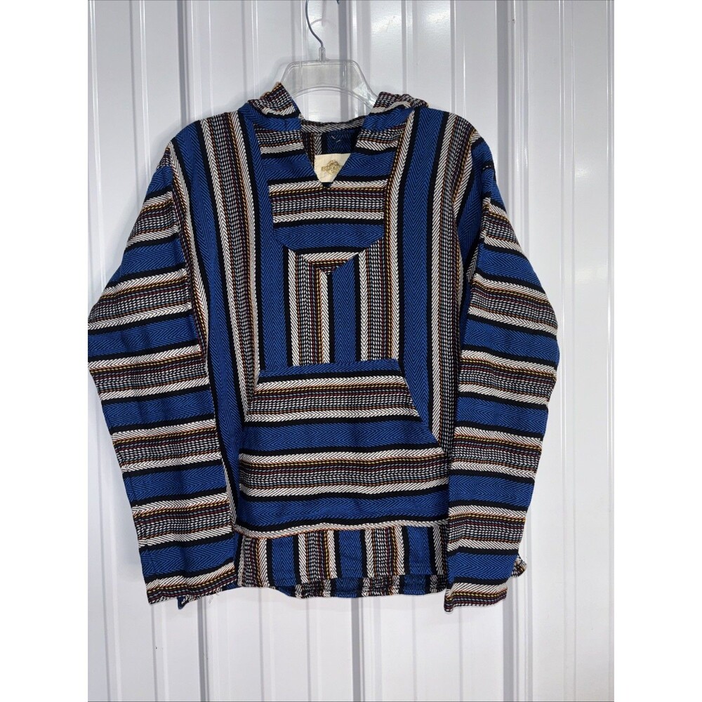 Earth Ragz Veracruz Blue Boho Pullover Hoodie Small NWOT